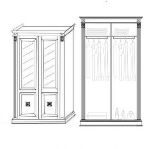 Шкаф 2-х дверный с зеркалами Пуччини белая спальня