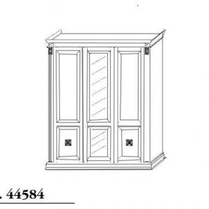 Шкаф 3-х дверный с зеркалом спальня Пуччини Puccini белая PL70