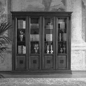 Библиотека четырех дверная в кабинет Puccini bianco